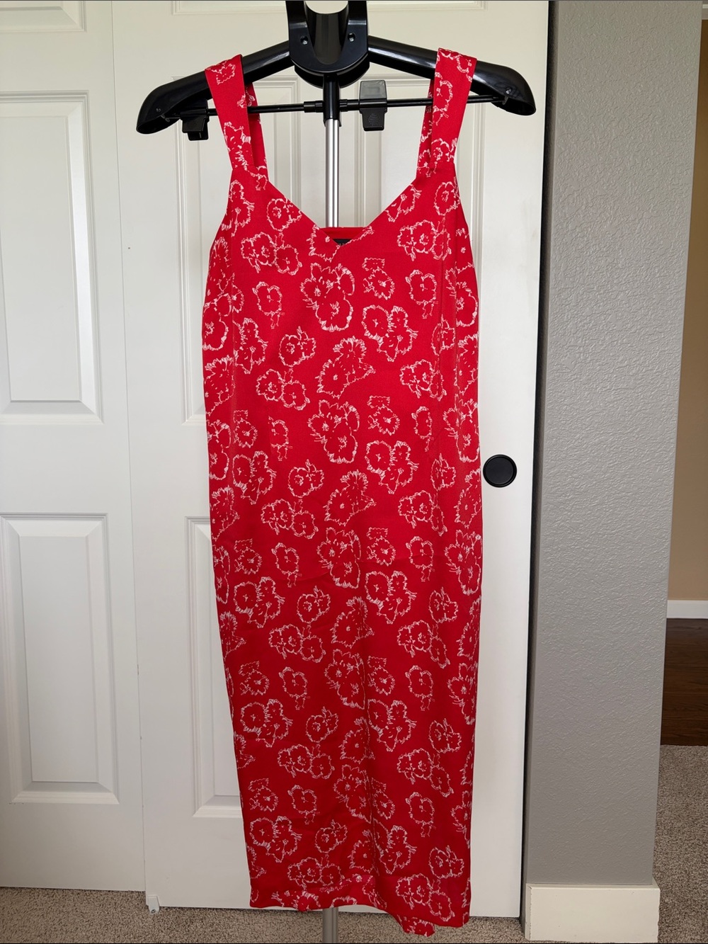 Banana Republic Red Floral Midi Dress